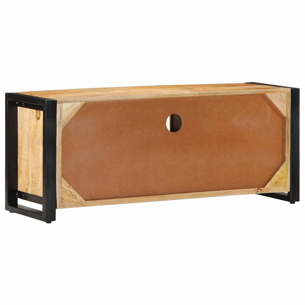 Meuble TV 100x30x40 cm bois massif de manguier brut