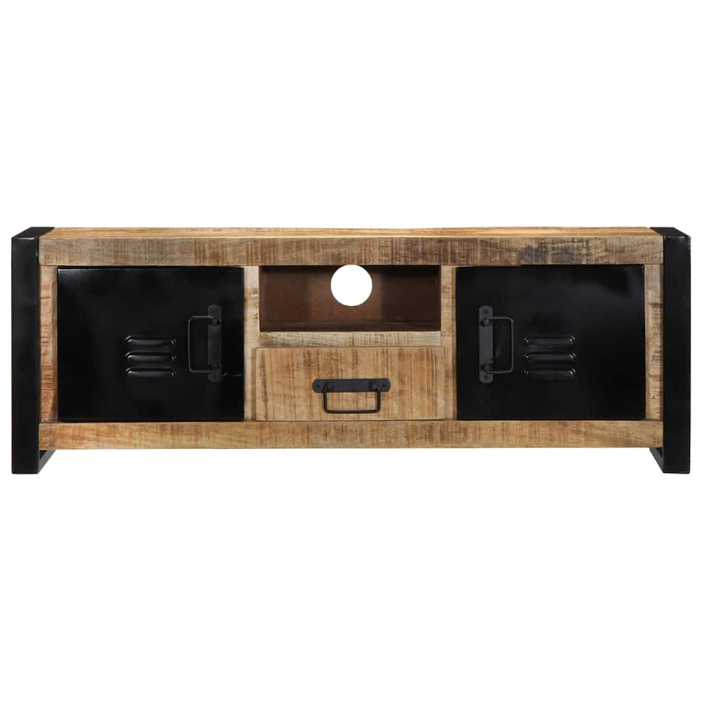 Meuble TV 100x30x35 cm bois massif de manguier brut