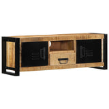 Meuble TV 100x30x35 cm bois massif de manguier brut