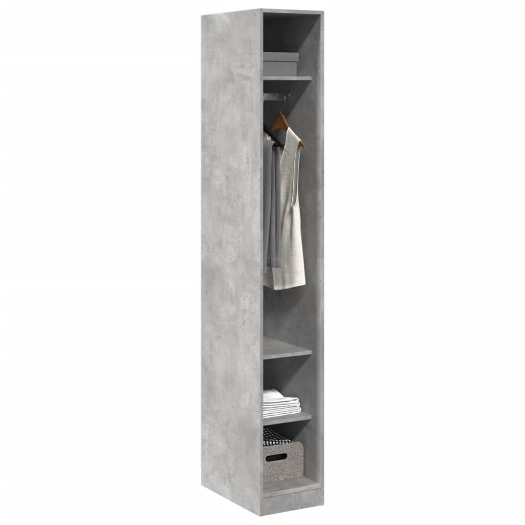 Garde-robe gris béton 30x50x200 cm bois d'ingénierie