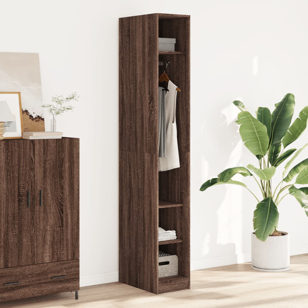 Wardrobe brown oak 30x50x200 cm engineered wood