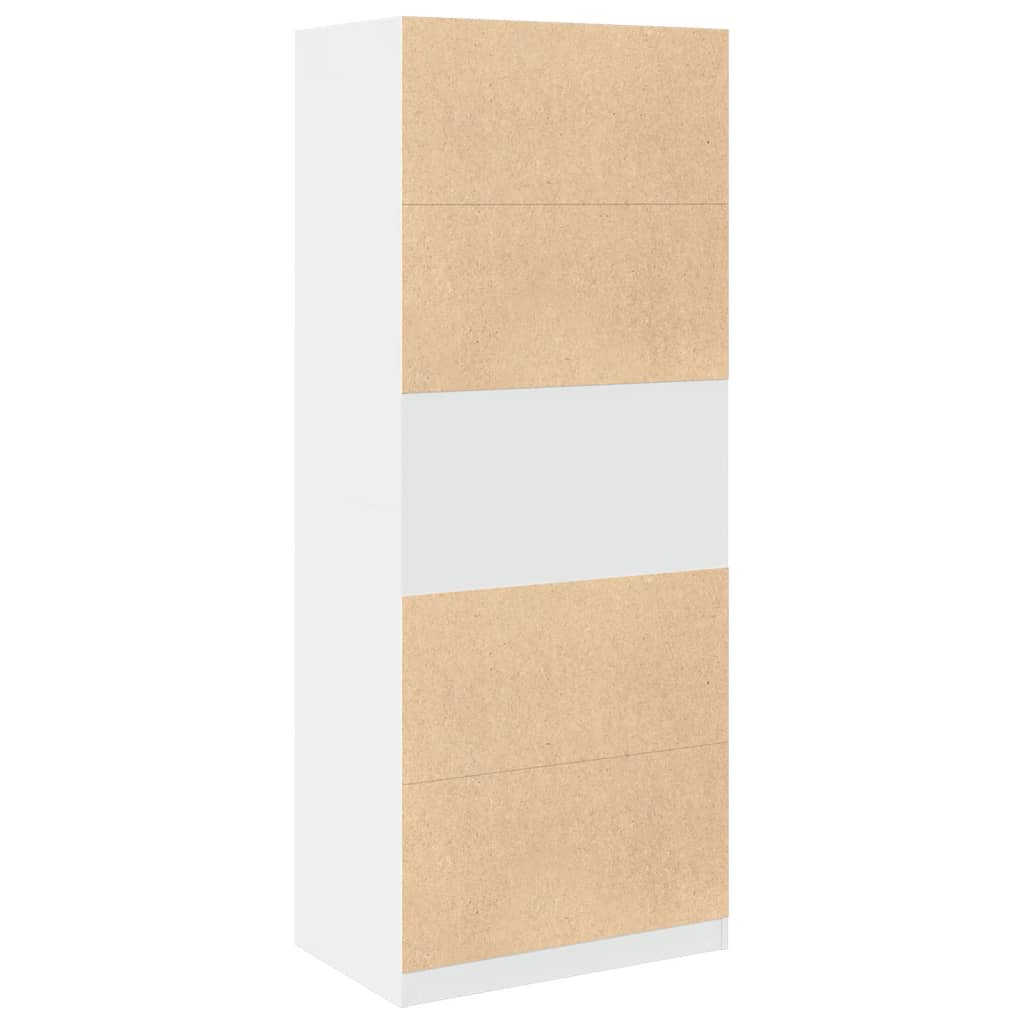 White wardrobe 80x50x200 cm engineered wood