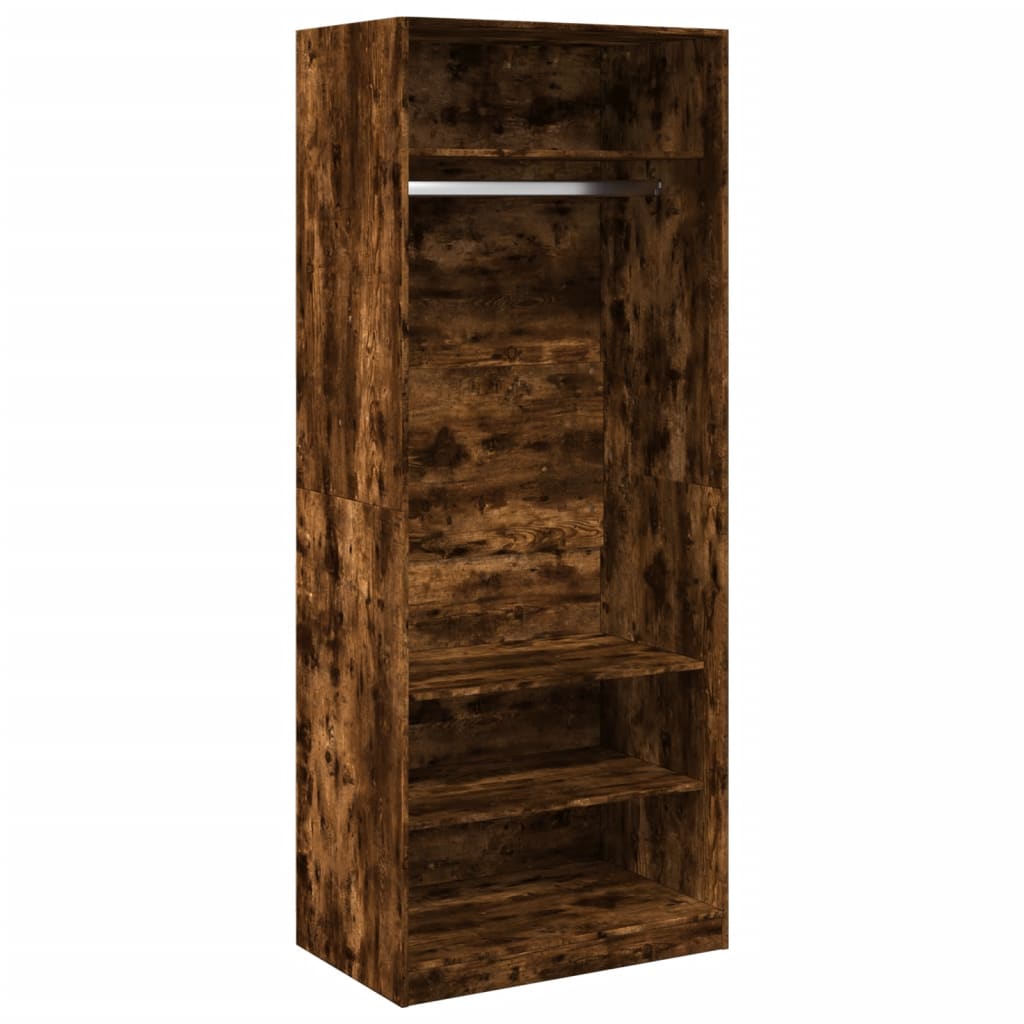 Smoked oak wardrobe 80x50x200 cm engineered wood