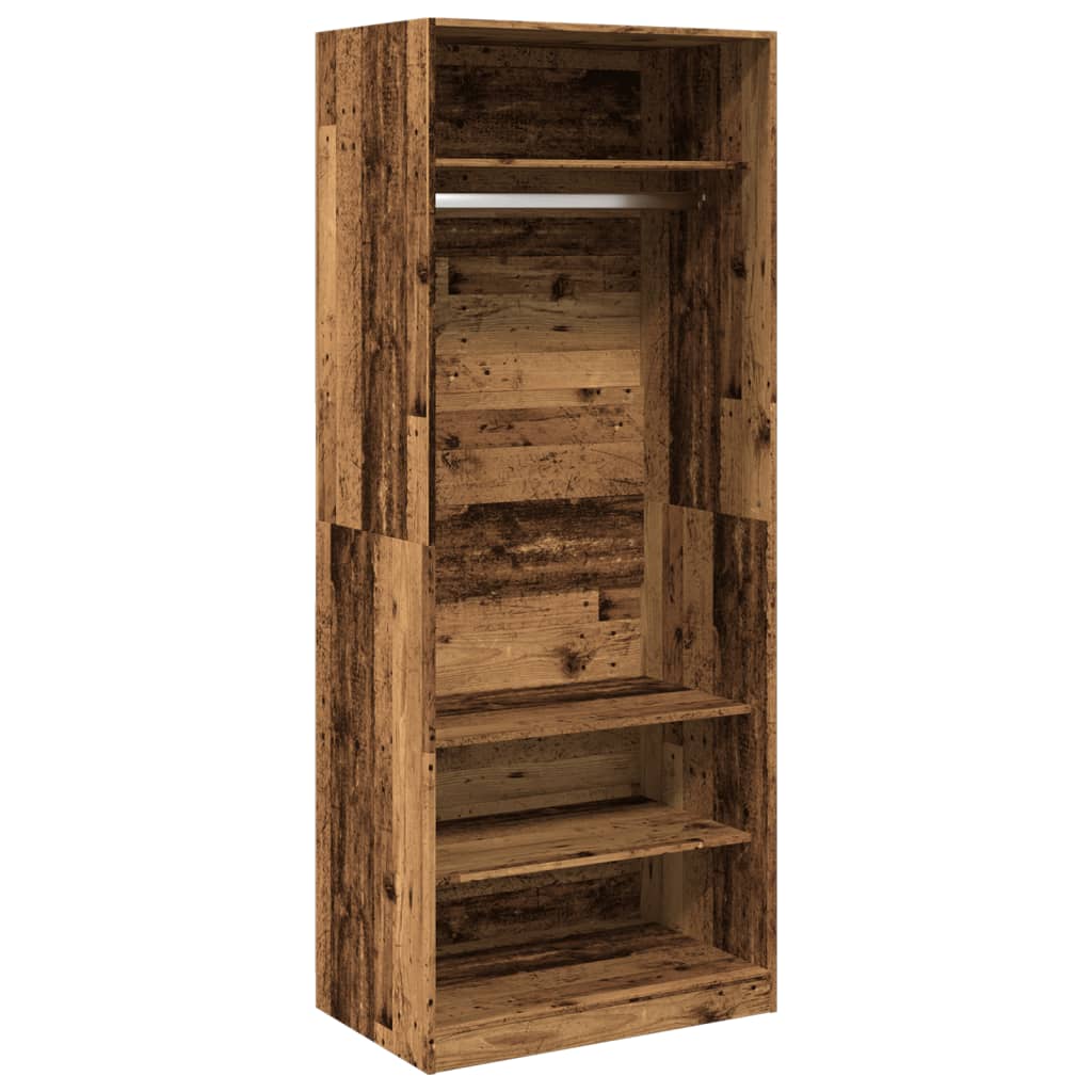 Wardrobe old wood 80x50x200 cm engineered wood