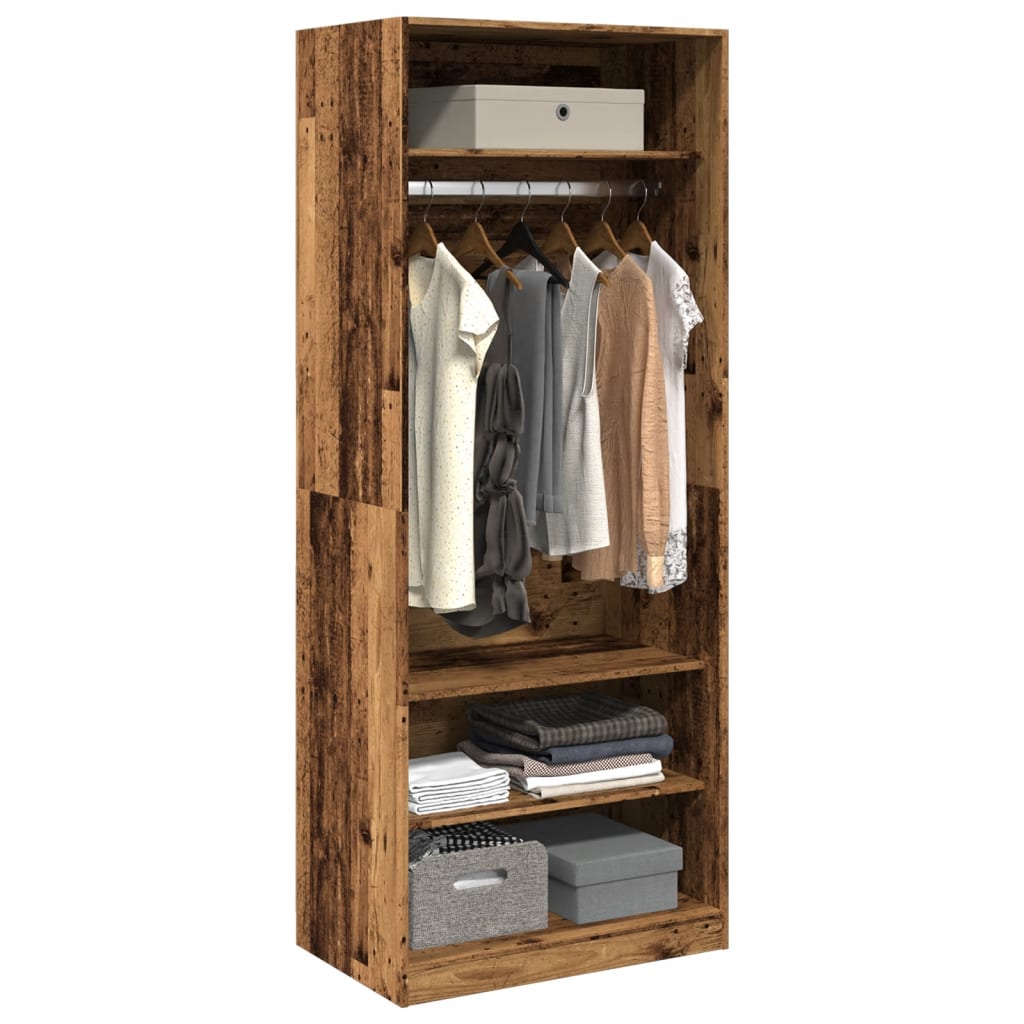 Wardrobe old wood 80x50x200 cm engineered wood