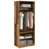 Wardrobe old wood 80x50x200 cm engineered wood