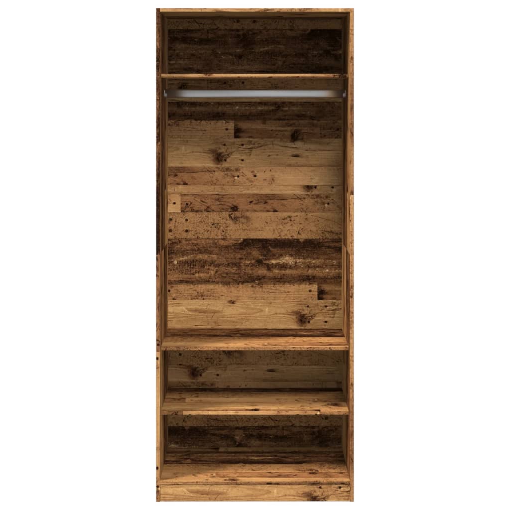 Wardrobe old wood 80x50x200 cm engineered wood