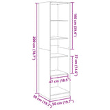 Altholz-Kleiderschrank 50x50x200 cm aus Holzwerkstoff