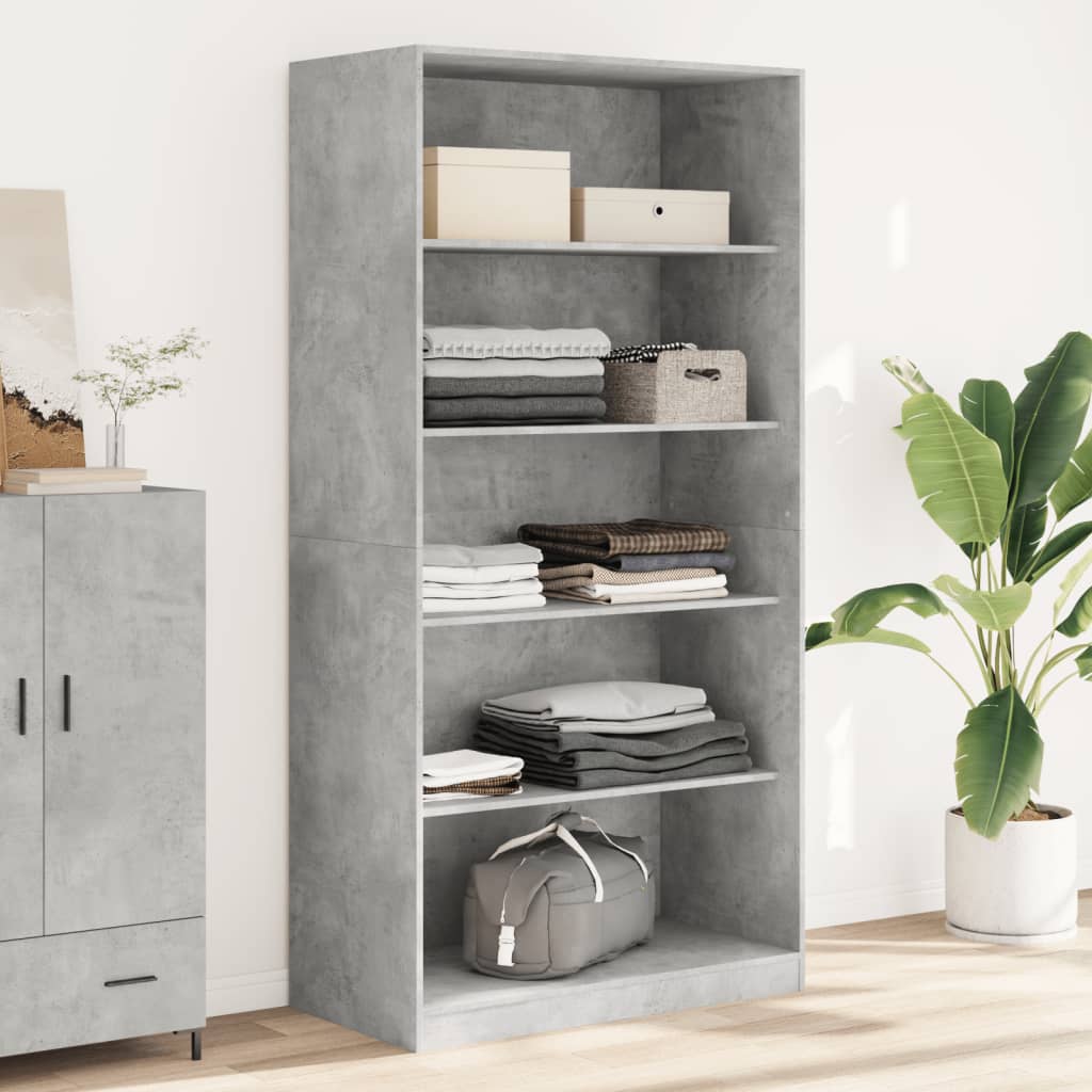 Concrete Grey Wardrobe 100x50x200 cm Chipboard