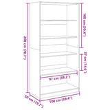 Wardrobe old wood 100x50x200 cm engineered wood