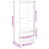 Garde-robe chêne sonoma 80x50x200 cm bois d'ingénierie