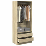 Garde-robe chêne sonoma 80x50x200 cm bois d'ingénierie