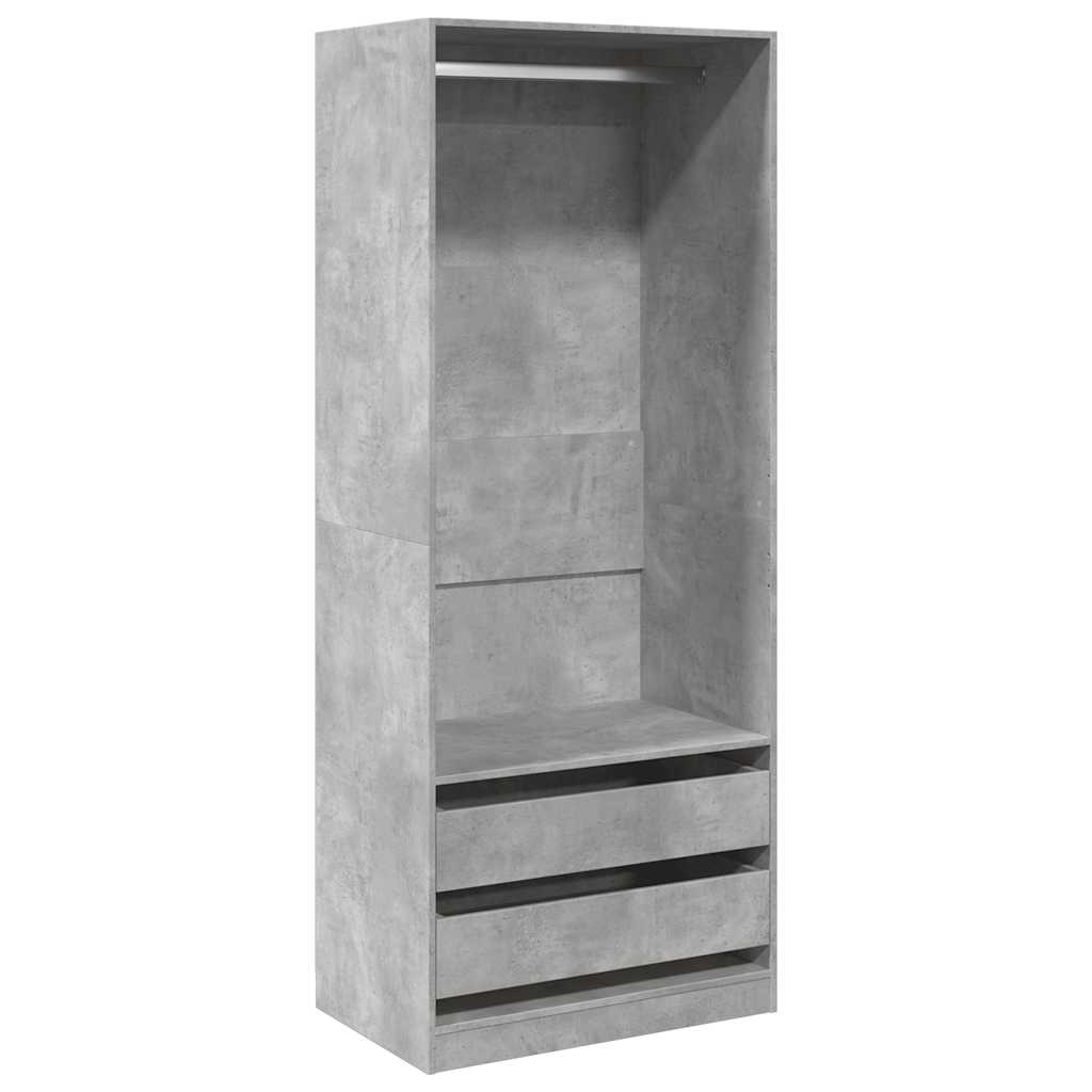 Garde-robe gris béton 80x50x200 cm bois d'ingénierie