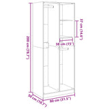 White wardrobe 80x50x200 cm engineered wood