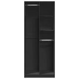 Black wardrobe 80x50x200 cm engineered wood