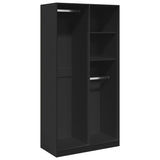 Black wardrobe 100x50x200 cm chipboard