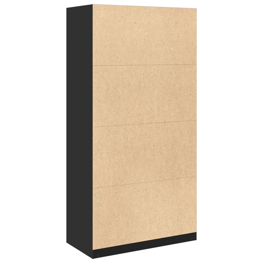 Black wardrobe 100x50x200 cm chipboard