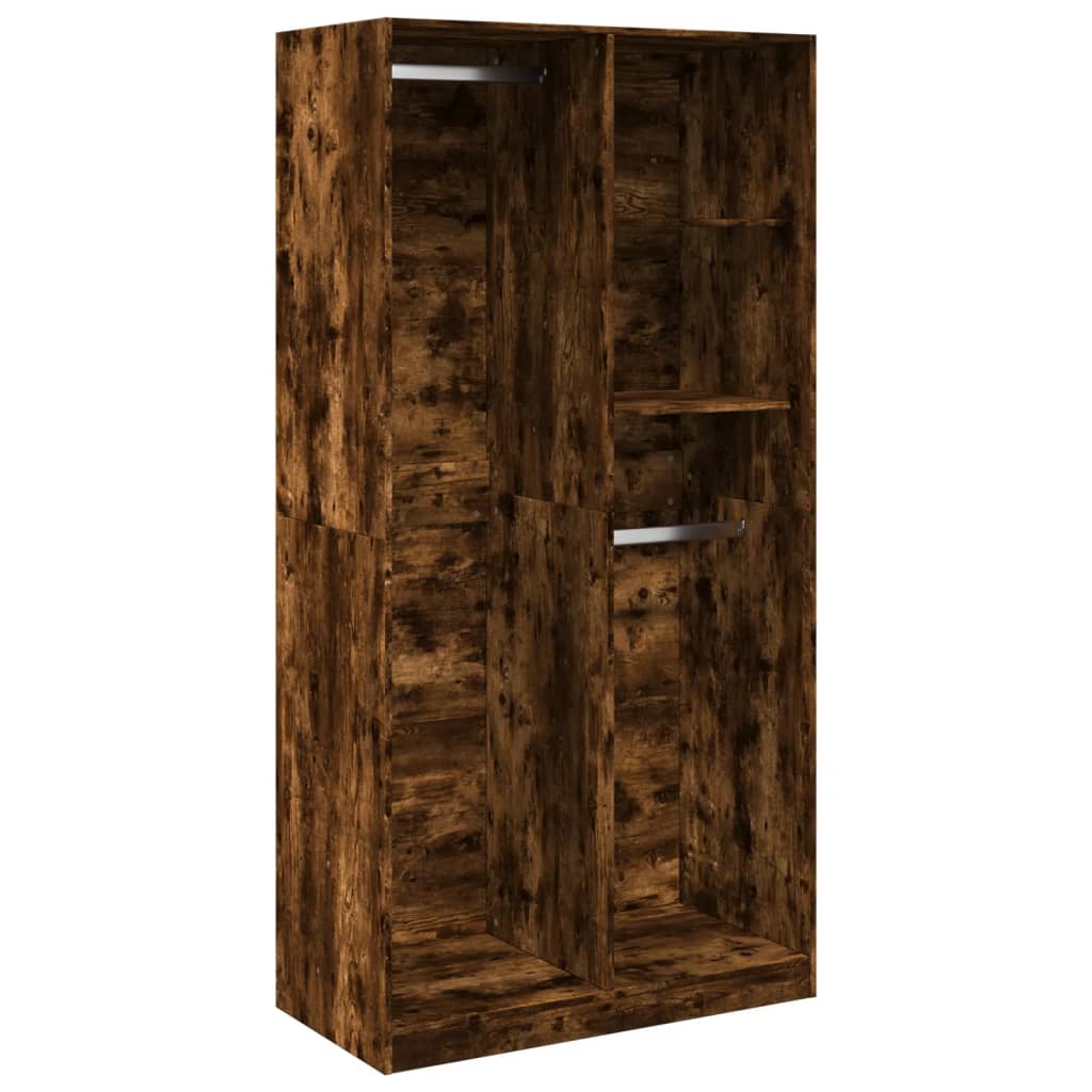 Wardrobe smoked oak 100x50x200 cm engineered wood