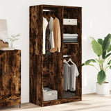 Wardrobe smoked oak 100x50x200 cm engineered wood