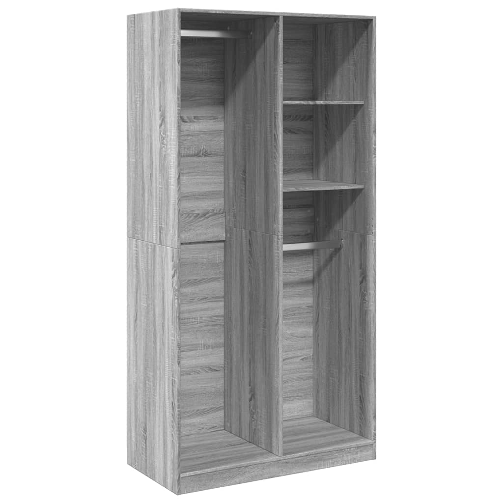 Garde-robe sonoma gris 100x50x200 cm bois d'ingénierie