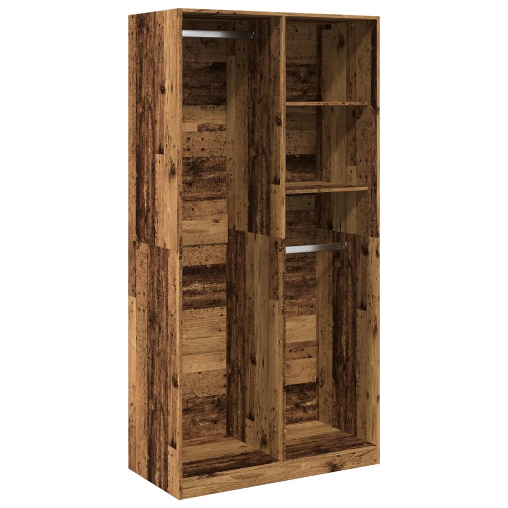 Wardrobe old wood 100x50x200 cm engineered wood