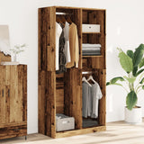 Wardrobe old wood 100x50x200 cm engineered wood