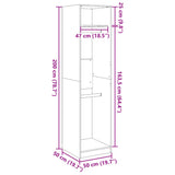 White wardrobe 50x50x200 cm Engineered wood