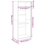 Garde-robe chêne sonoma 80x50x200 cm bois d'ingénierie