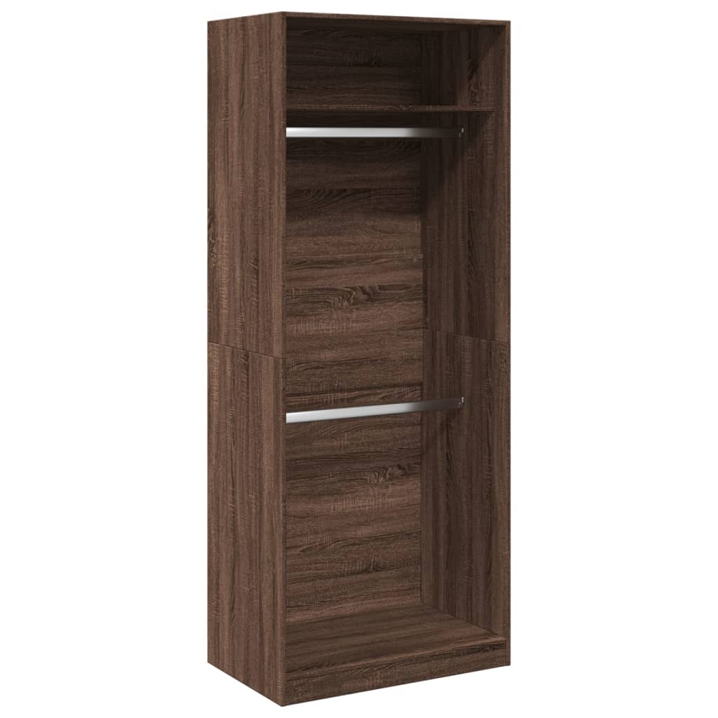 Wardrobe brown oak 80x50x200 cm engineered wood