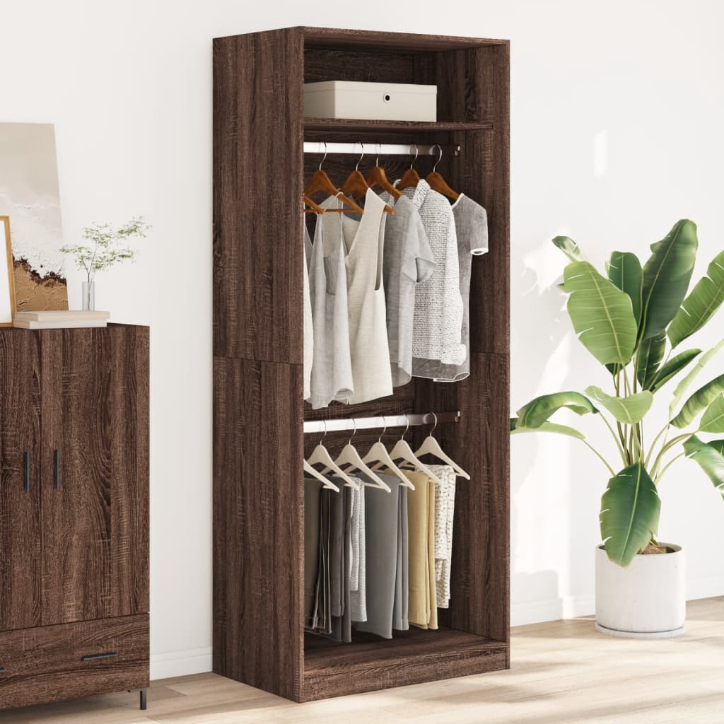 Wardrobe brown oak 80x50x200 cm engineered wood