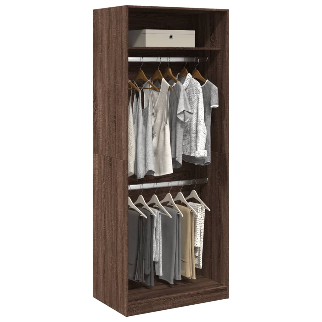 Wardrobe brown oak 80x50x200 cm engineered wood