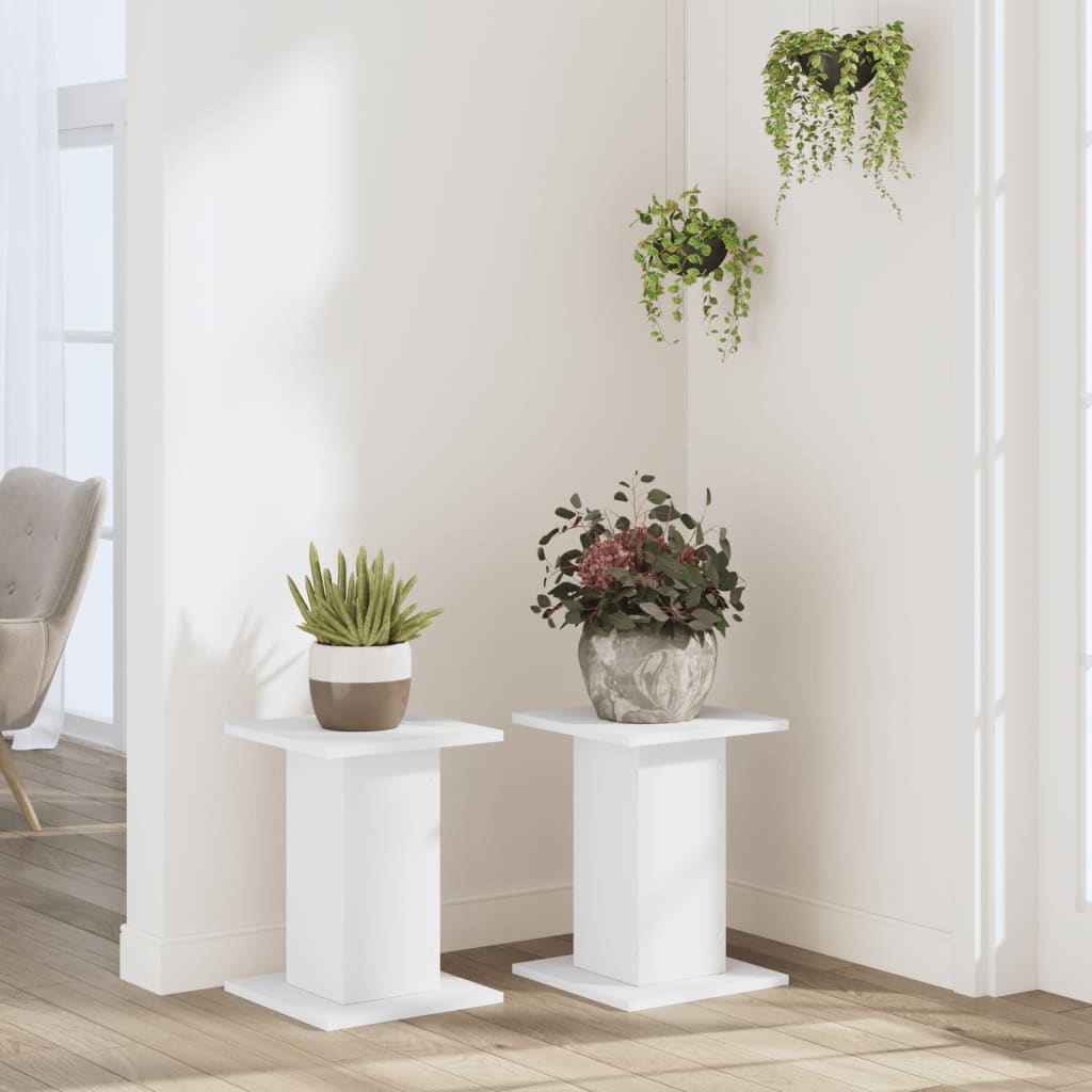 Supports pour plantes 2 pcs blanc 30x30x40 cm bois d'ingénierie