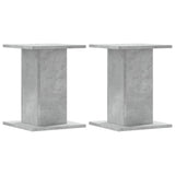 Supports pour plantes 2 pcs gris béton bois d'ingénierie