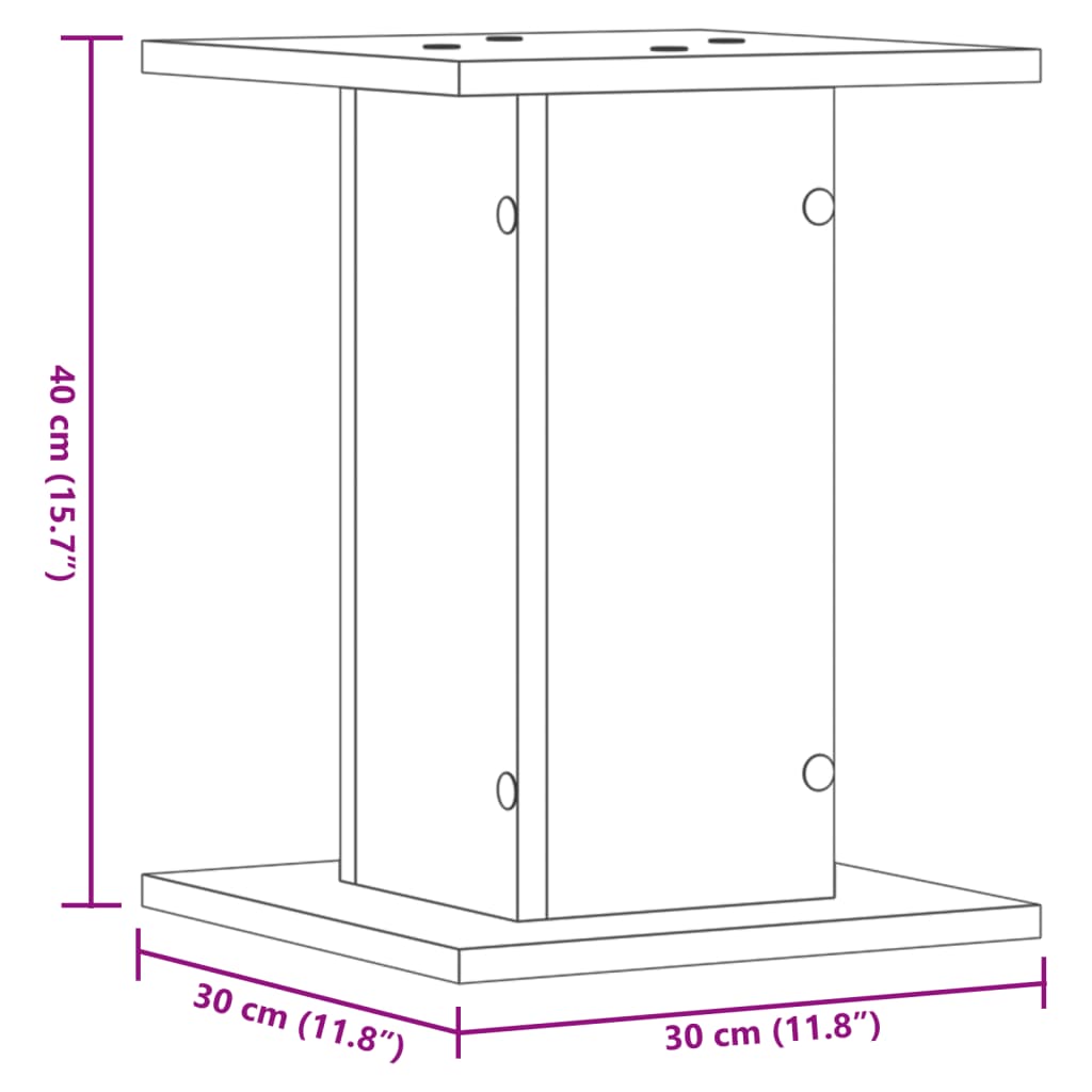 Supports pour plantes 2 pcs gris béton bois d'ingénierie