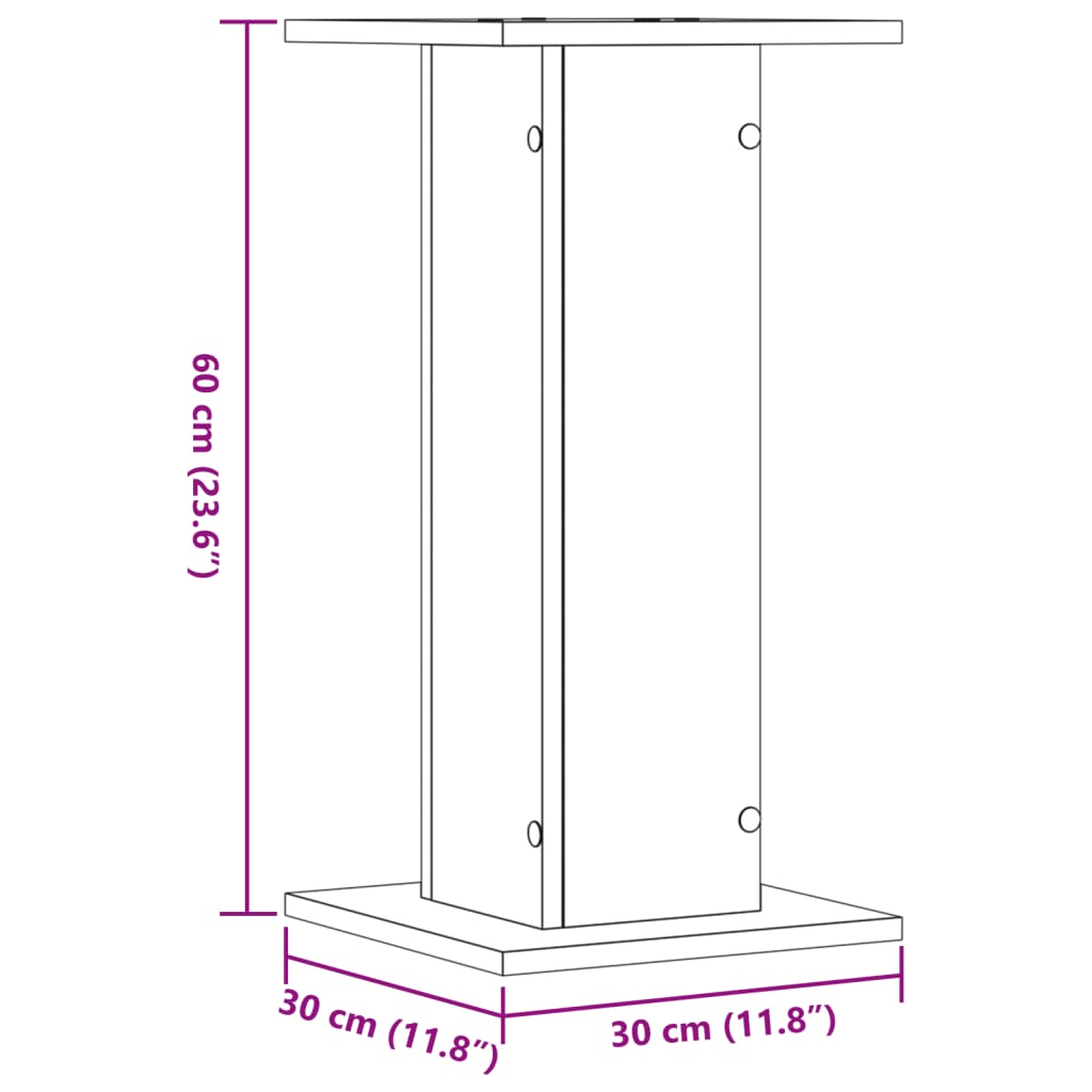 Supports pour plantes 2 pcs gris béton bois d'ingénierie