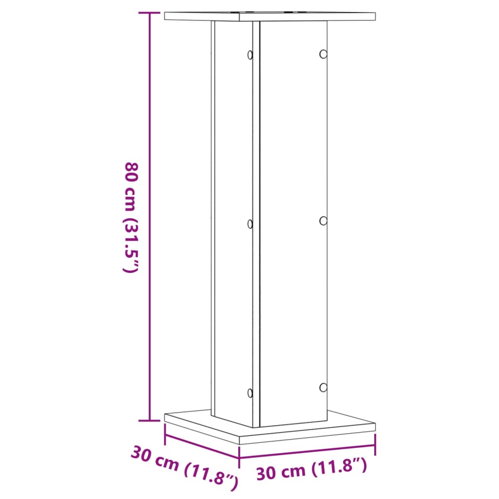 Supports pour plantes 2 pcs blanc 30x30x80 cm bois d'ingénierie