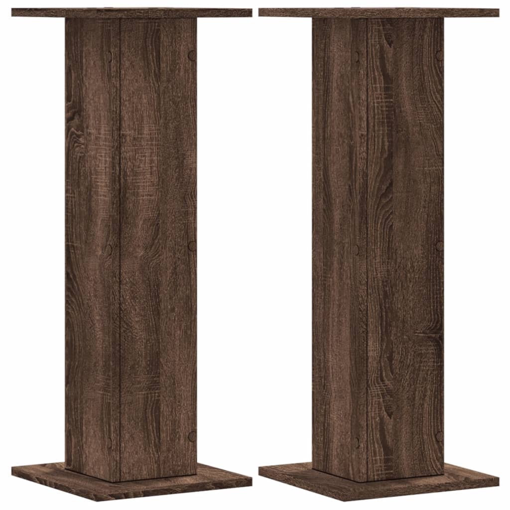 Supports pour plantes 2 pcs chêne marron bois d'ingénierie