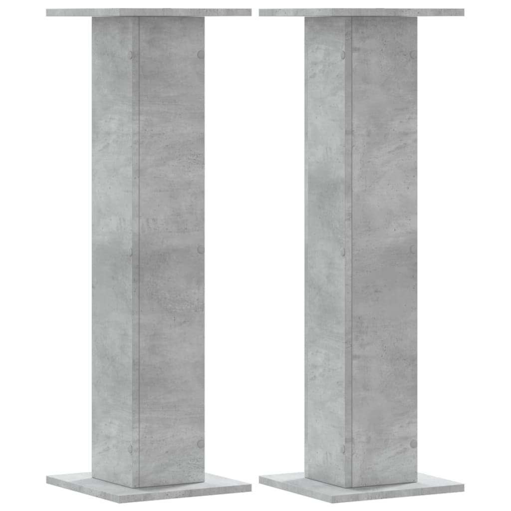 Supports pour plantes 2 pcs gris béton bois d'ingénierie