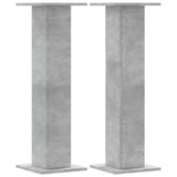 Supports pour plantes 2 pcs gris béton bois d'ingénierie