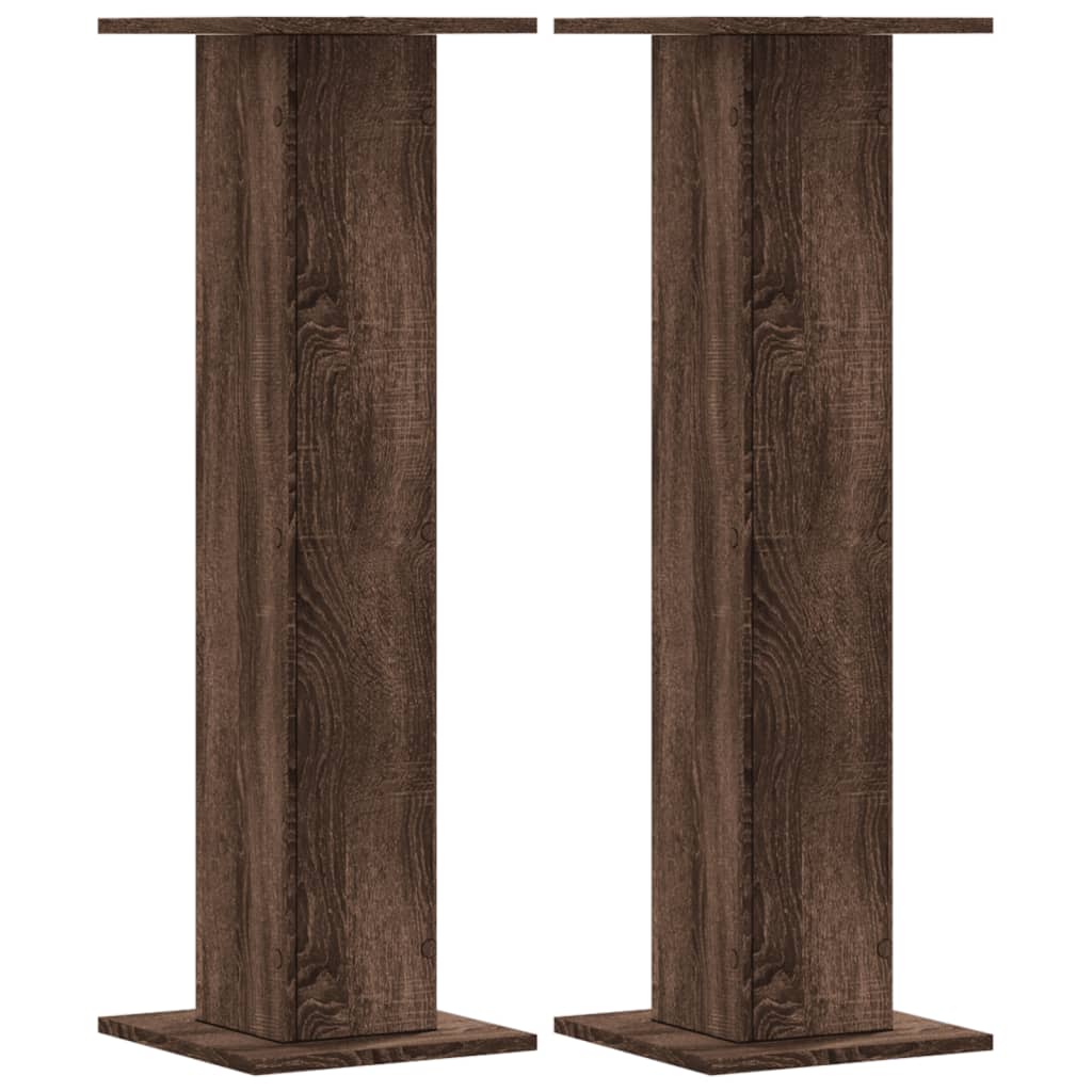 Supports pour plantes 2 pcs chêne marron bois d'ingénierie