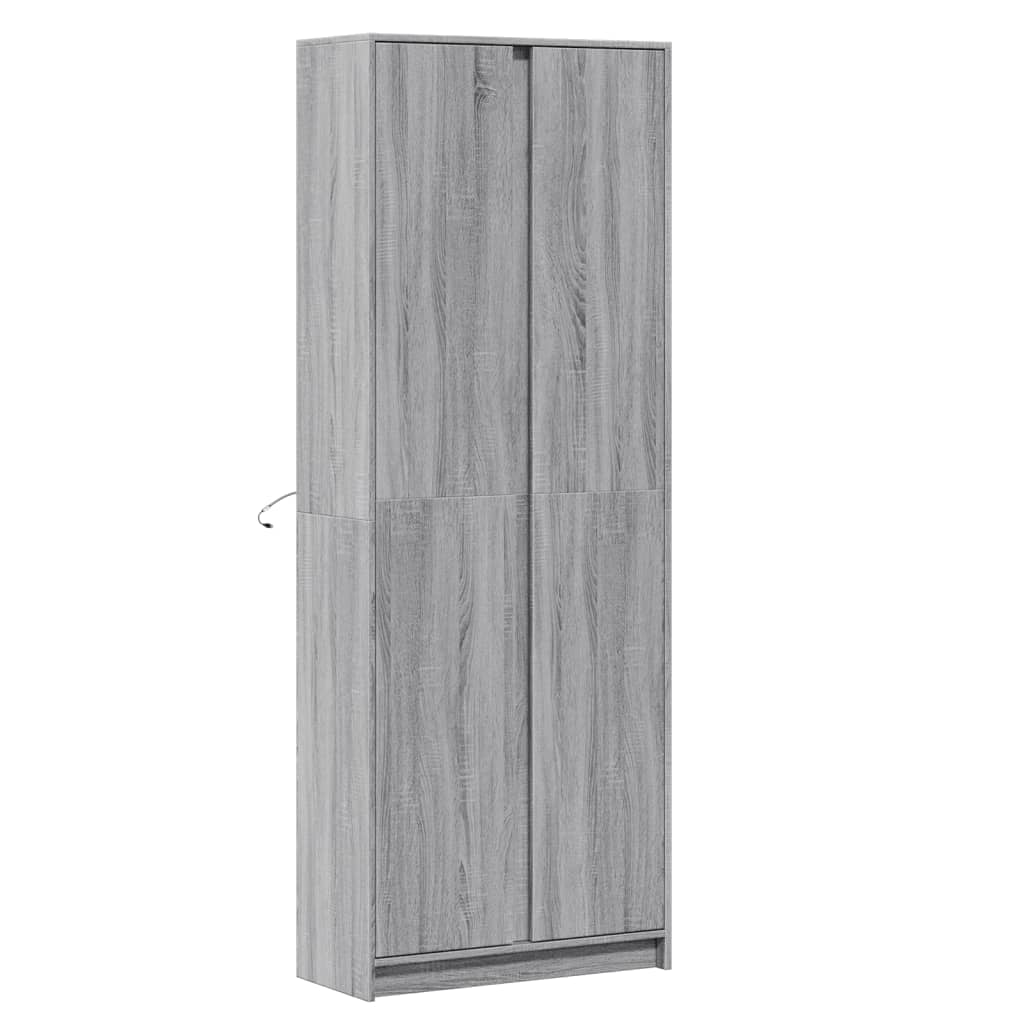 Buffet haut LED sonoma gris 74x32,5x200 cm bois d’ingénierie