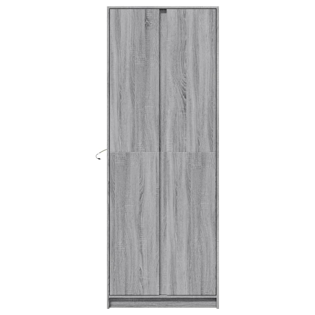 Buffet haut LED sonoma gris 74x32,5x200 cm bois d’ingénierie