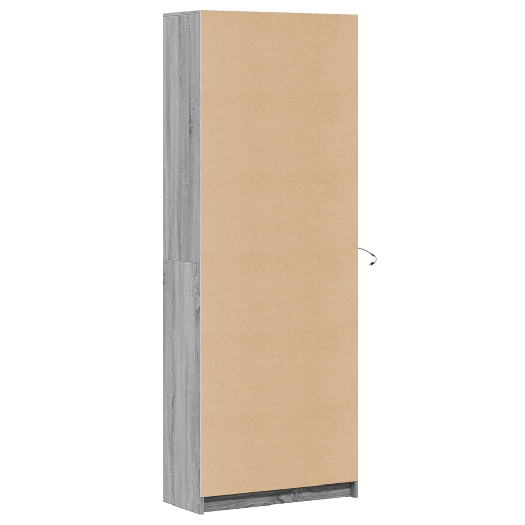 Buffet haut LED sonoma gris 74x32,5x200 cm bois d’ingénierie