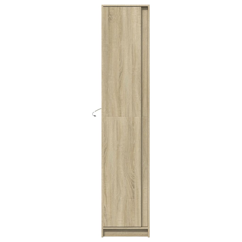 Buffet haut LED chêne sonoma 41,5x32,5x200 cm bois d’ingénierie