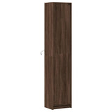 Buffet haut LED chêne brun 41,5x32,5x200 cm bois d’ingénierie