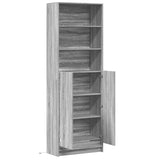 Buffet haut LED sonoma gris 69x32,5x200 cm bois d’ingénierie