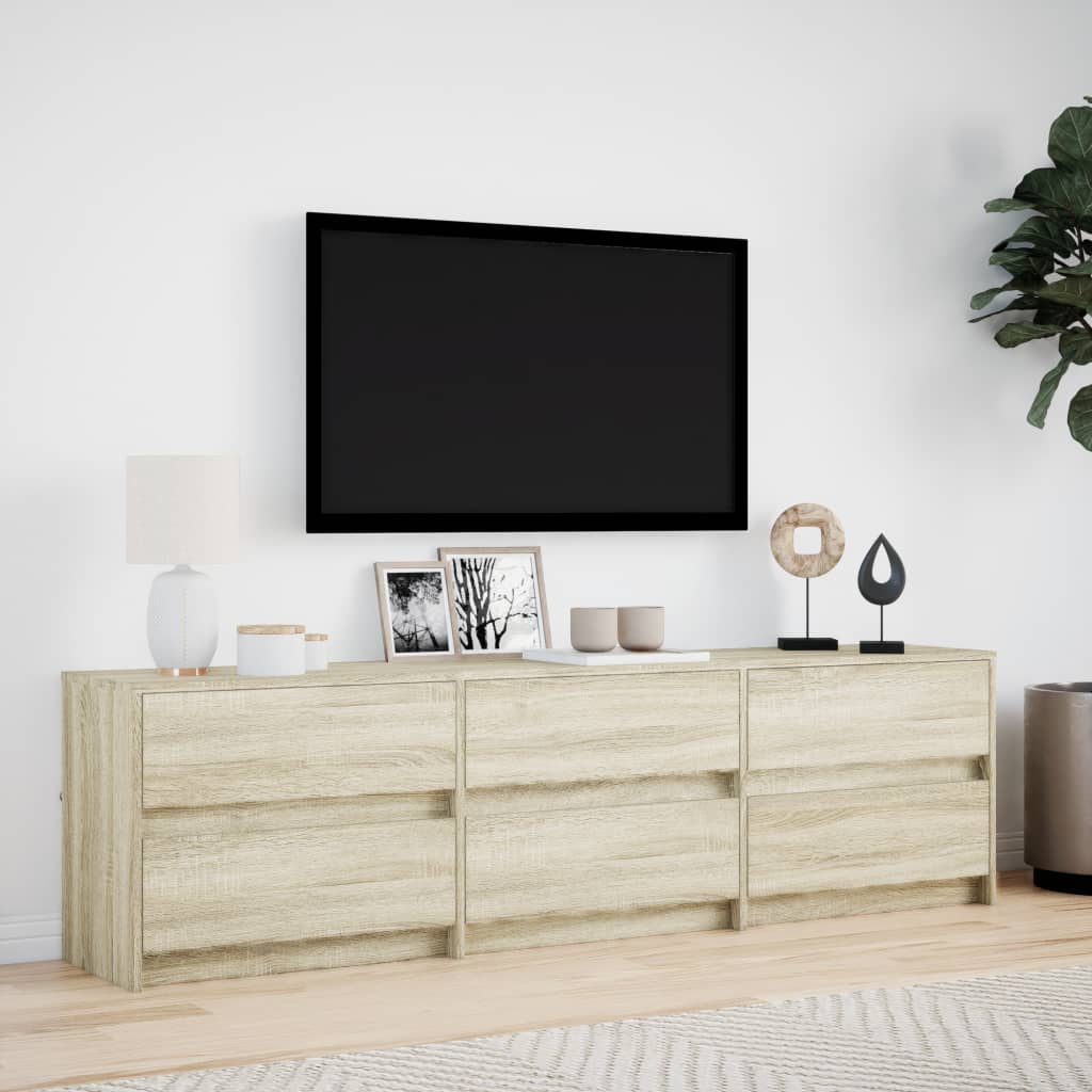 Meuble TV avec LED chêne sonoma 180x34x50 cm bois d'ingénierie