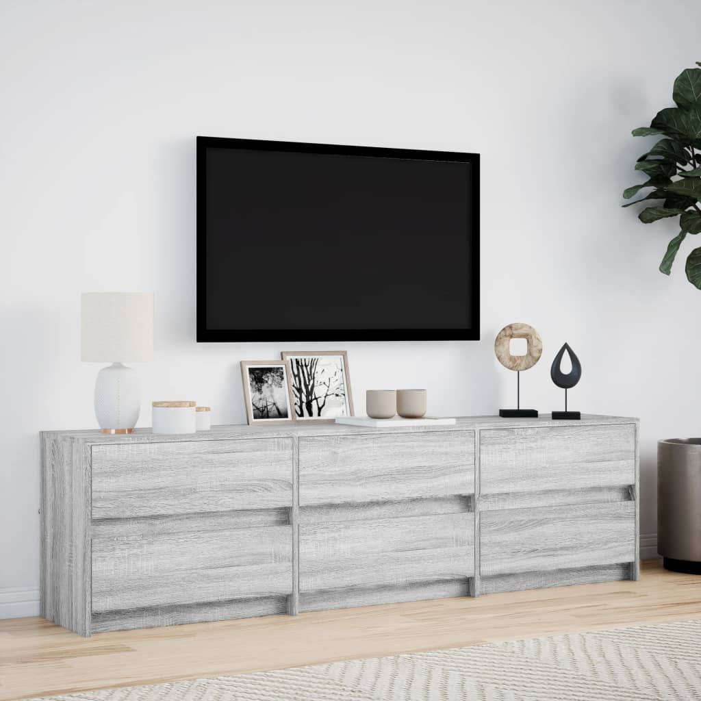 Meuble TV avec LED sonoma gris 180x34x50 cm bois d'ingénierie