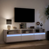 Meuble TV mural avec LED blanc 180x31x45 cm