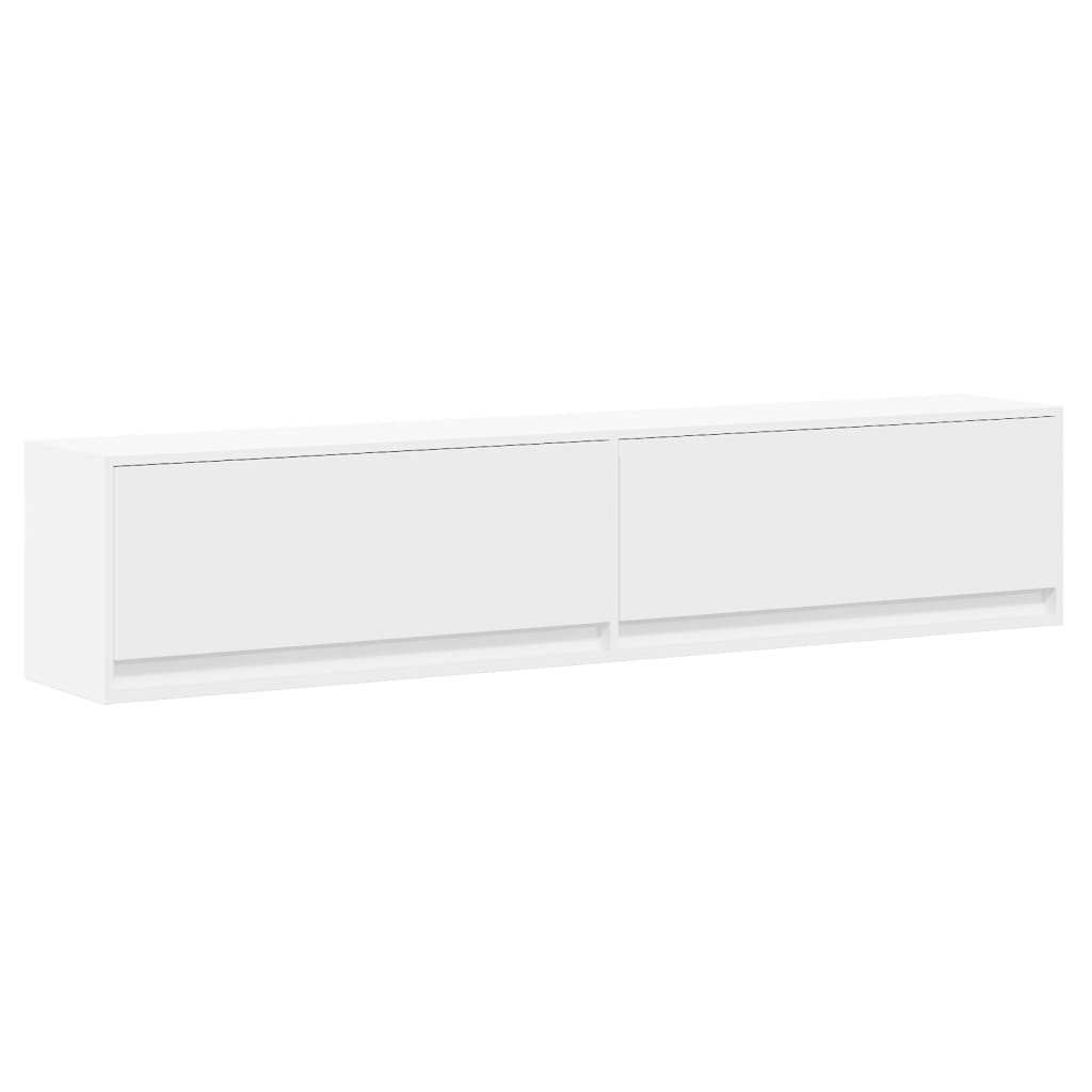 Wall mounted TV cabinet with white LED 180x31x38 cm